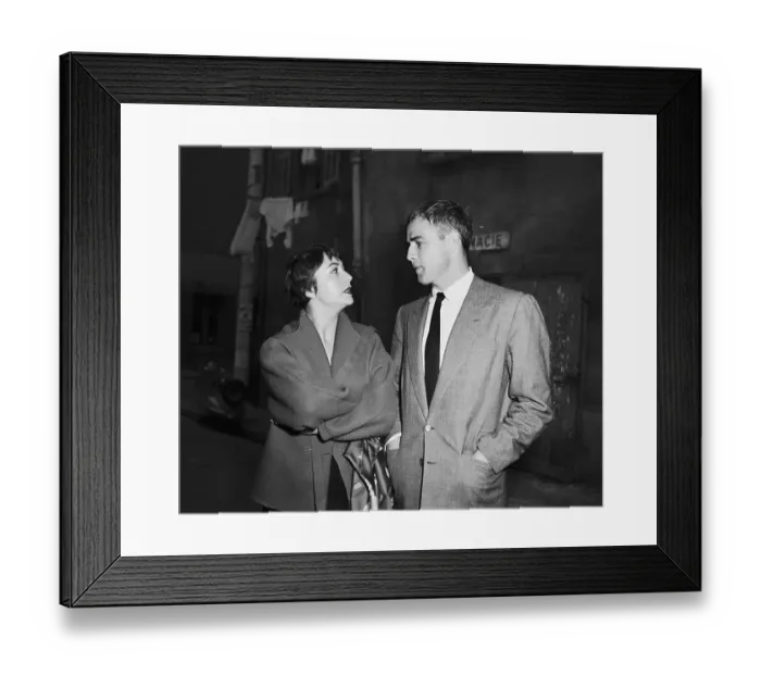Framed Print : Marlon Brando Talking with Josiane Mariani Berenger Framed Print : Marlon Brando Talking with Josiane Mariani Berenger