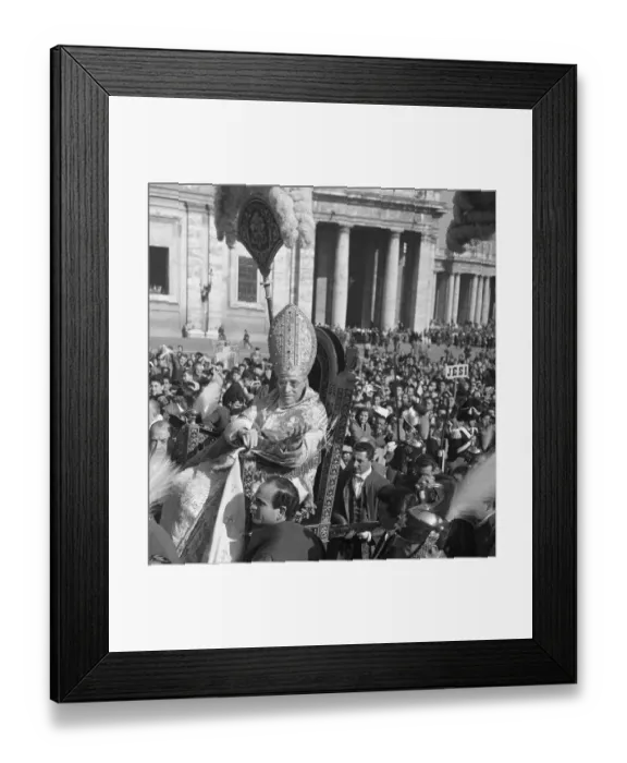 Framed Print : Pope Pius XII Passing Through a Crowd Framed Print : Pope Pius XII Passing Through a Crowd