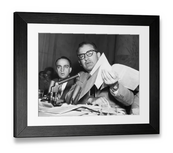 Framed Print : Joseph McCarthy and Roy Cohn at the McCarthy Hearings Framed Print : Joseph McCarthy and Roy Cohn at the McCarthy Hearings