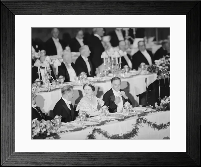 Framed Print : Queen Mother Elizabeth Speaking With Dag Hammarskjold Framed Print : Queen Mother Elizabeth Speaking With Dag Hammarskjold