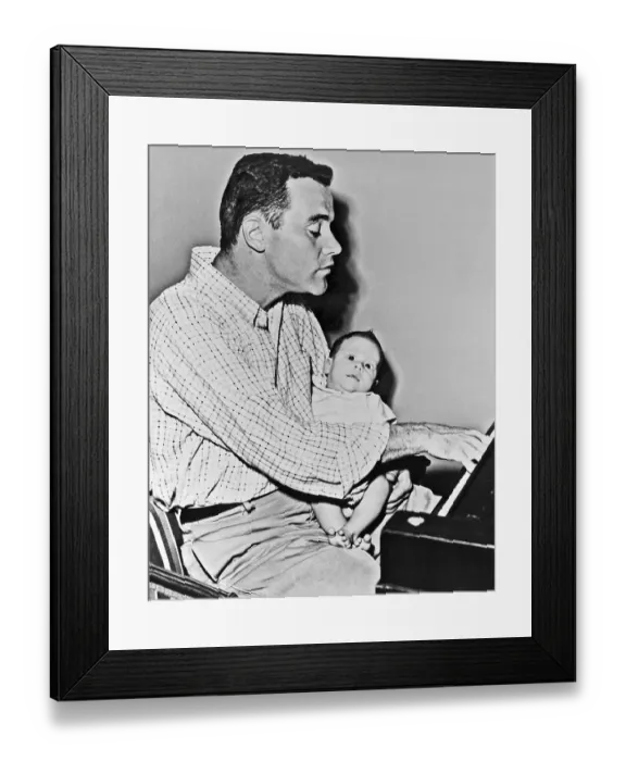 Framed Print : Jack Lemmon with Son Framed Print : Jack Lemmon with Son