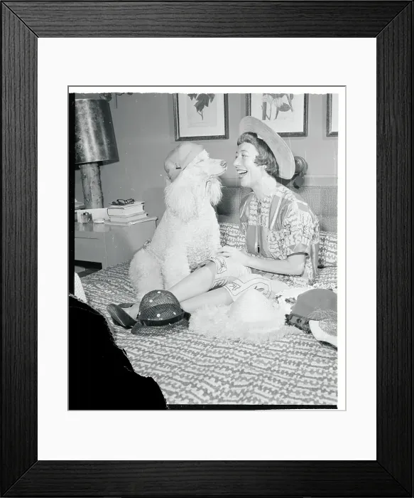 Framed Print : Imogene Coca Playing With Her Dog