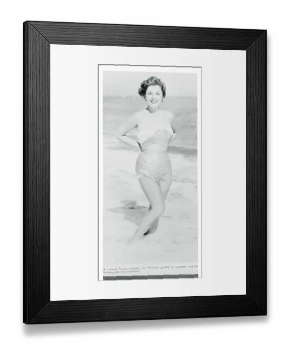 Framed Print : Ruth Roman on the Beach Framed Print : Ruth Roman on the Beach
