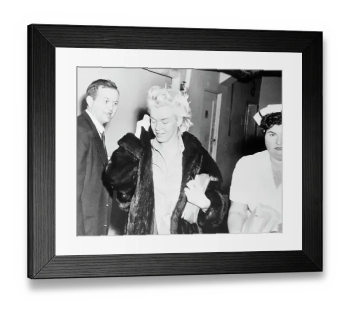 Framed Print : Marilyn Monroe Leaving Hospital Framed Print : Marilyn Monroe Leaving Hospital