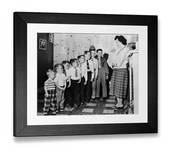 Framed Print : Mother with her Nine Sons Framed Print : Mother with her Nine Sons