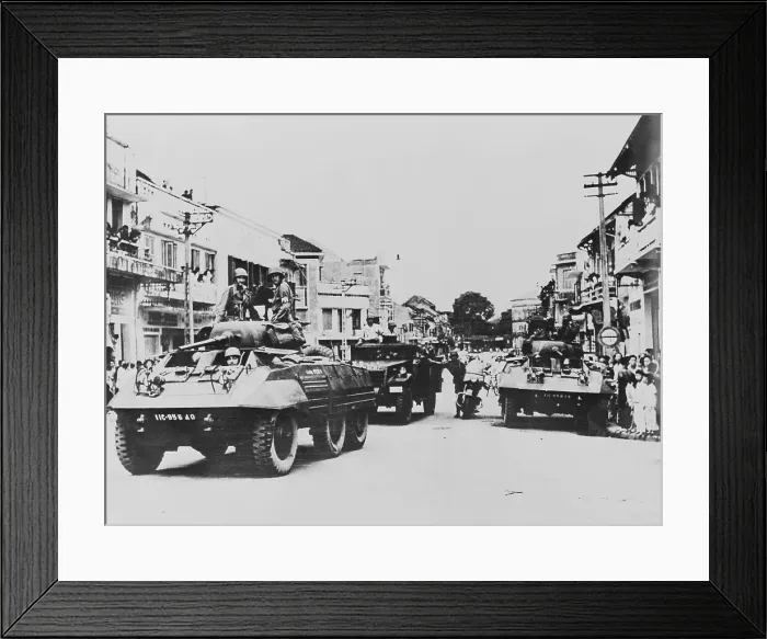 Framed Print : Military Troops Leaving a City Framed Print : Military Troops Leaving a City