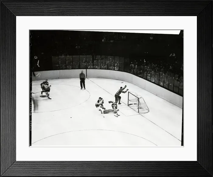 Framed Print : Lorne Worsley Blocking a Shot Framed Print : Lorne Worsley Blocking a Shot