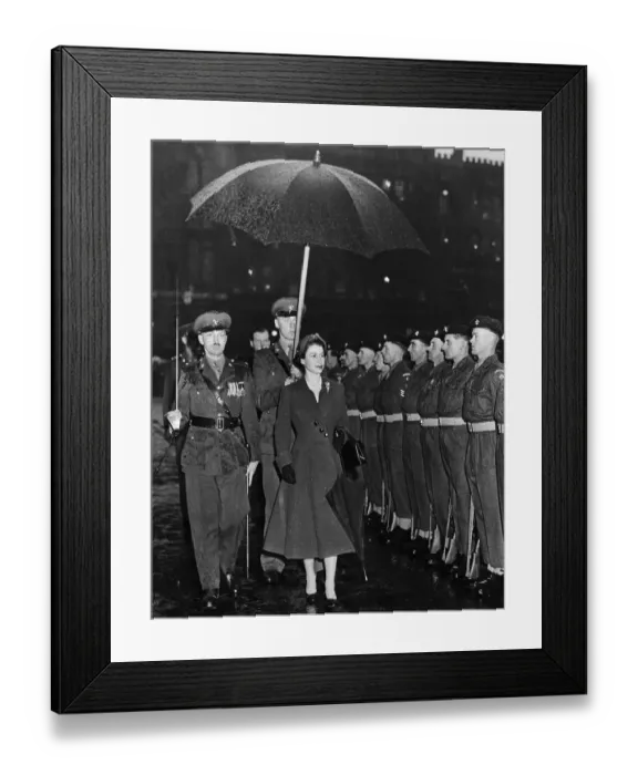 Framed Print : Queen Elizabeth Inspecting a Guard of Honor Framed Print : Queen Elizabeth Inspecting a Guard of Honor