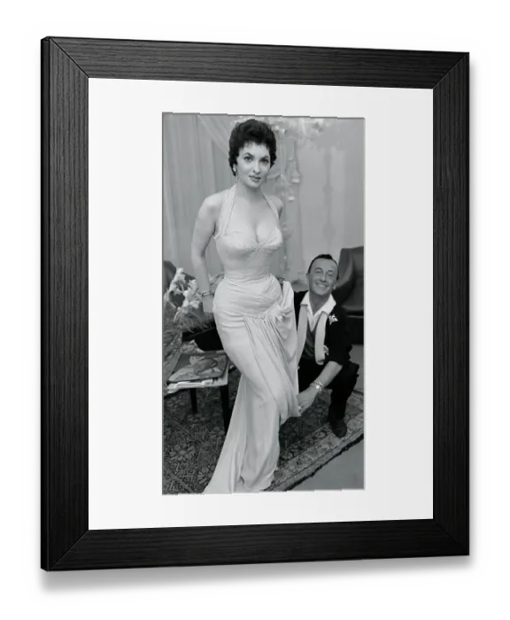 Framed Print : Gina Lollobrigida Modeling Gown Framed Print : Gina Lollobrigida Modeling Gown
