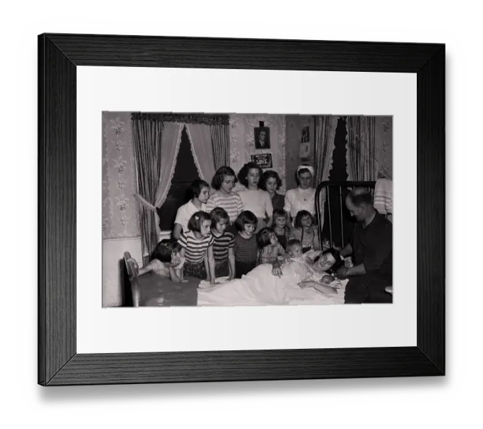 Framed Print : Parents with 14 Children