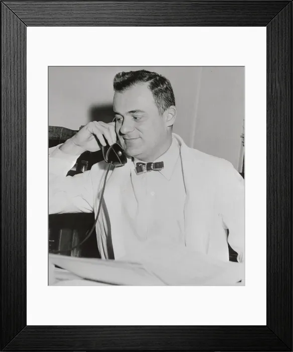 Framed Print : Frederick Robbins on Telephone Framed Print : Frederick Robbins on Telephone