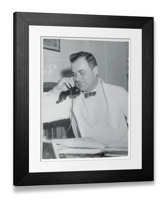 Framed Print : Fred C. Robbins on Telephone Framed Print : Fred C. Robbins on Telephone