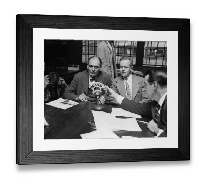 Framed Print : John Enders Speaking at a Press Conference Framed Print : John Enders Speaking at a Press Conference