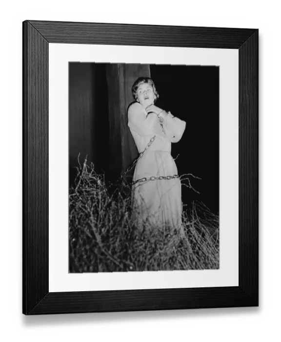 Framed Print : Ingrid Bergman Chained to a Stake Framed Print : Ingrid Bergman Chained to a Stake