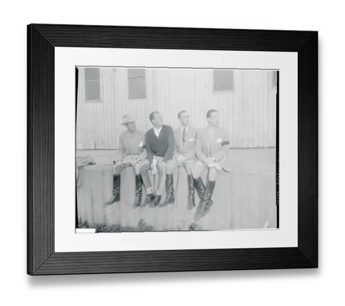 Framed Print : Horse Racers Relaxing on Sidelines