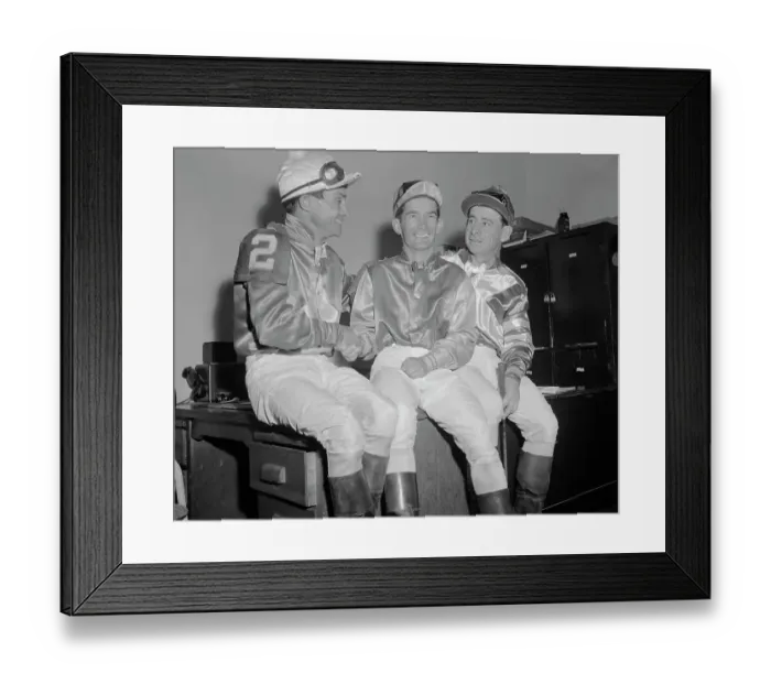 Framed Print : Willie Shoemaker with Ralph Neves and Johnny Longden Framed Print : Willie Shoemaker with Ralph Neves and Johnny Longden