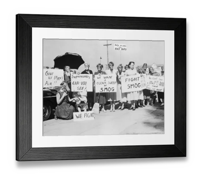 Framed Print : Housewives Protesting Smog Framed Print : Housewives Protesting Smog
