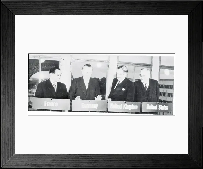 Framed Print : NATO Chiefs With Konrad Adenauer During Session