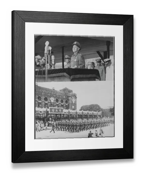 Framed Print : Chiang Kai Shek Vowing to Free China at Podium Framed Print : Chiang Kai Shek Vowing to Free China at Podium