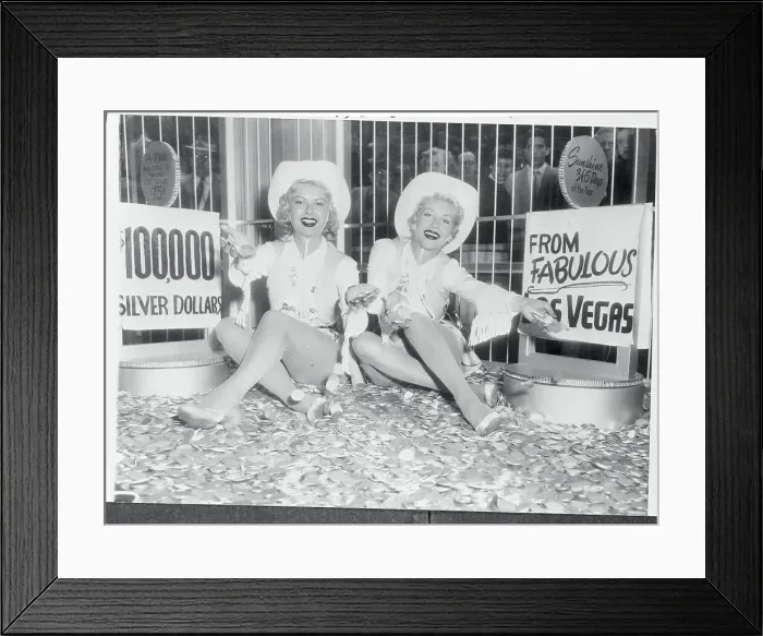 Framed Print : Women Sitting on Silver Dollars Framed Print : Women Sitting on Silver Dollars