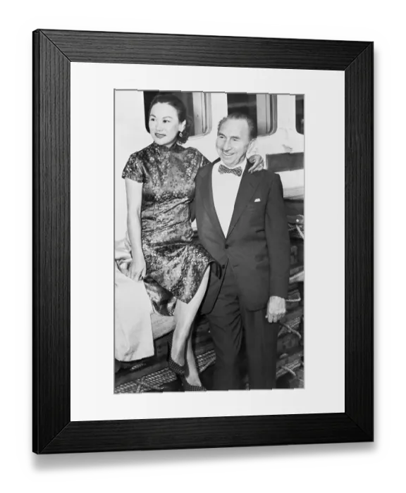 Framed Print : Mr. and Mrs. Rudolf Friml Posing Aboard Liner Framed Print : Mr. and Mrs. Rudolf Friml Posing Aboard Liner