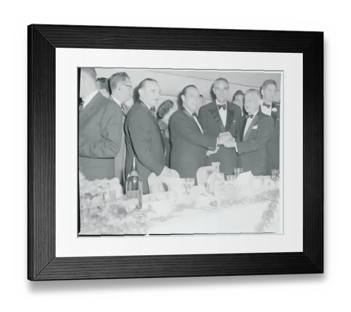 Framed Print : Averell Harriman Shaking Hands With Abe Stark Framed Print : Averell Harriman Shaking Hands With Abe Stark