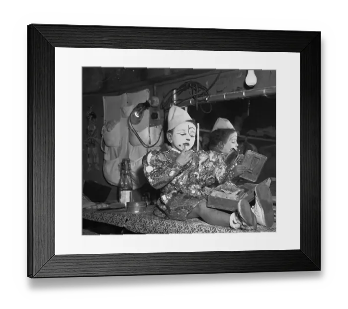 Framed Print : Young Clown Applying His Makeup Framed Print : Young Clown Applying His Makeup