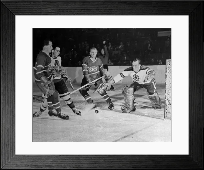 Framed Print : Hockey Players Competing for the Puck Framed Print : Hockey Players Competing for the Puck