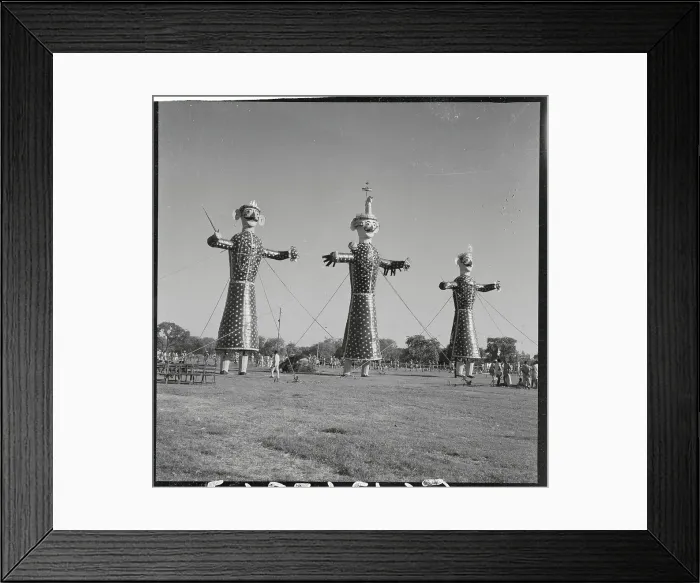 Framed Print : Three Effigies Paying Part in Dussehra Festival Framed Print : Three Effigies Paying Part in Dussehra Festival