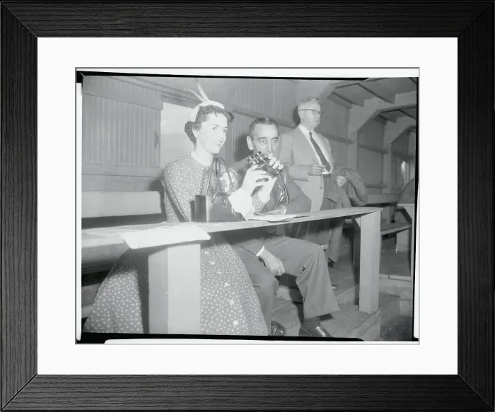 Framed Print : Anne Morrisy Holding a Pair of Binoculars Framed Print : Anne Morrisy Holding a Pair of Binoculars