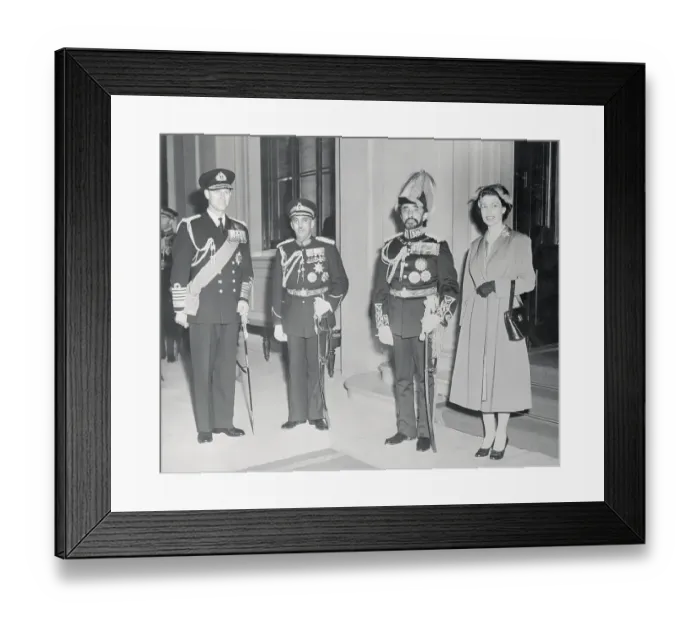 Framed Print : Queen Elizabeth Standing Next to Emperor Haile Selassi Framed Print : Queen Elizabeth Standing Next to Emperor Haile Selassi