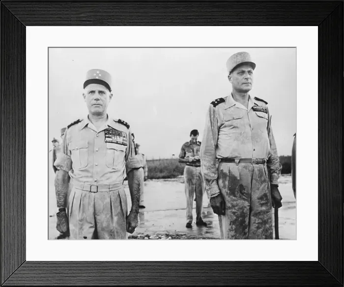 Framed Print : Portrait of Generals Raoul Salan and Rene Cogny Framed Print : Portrait of Generals Raoul Salan and Rene Cogny