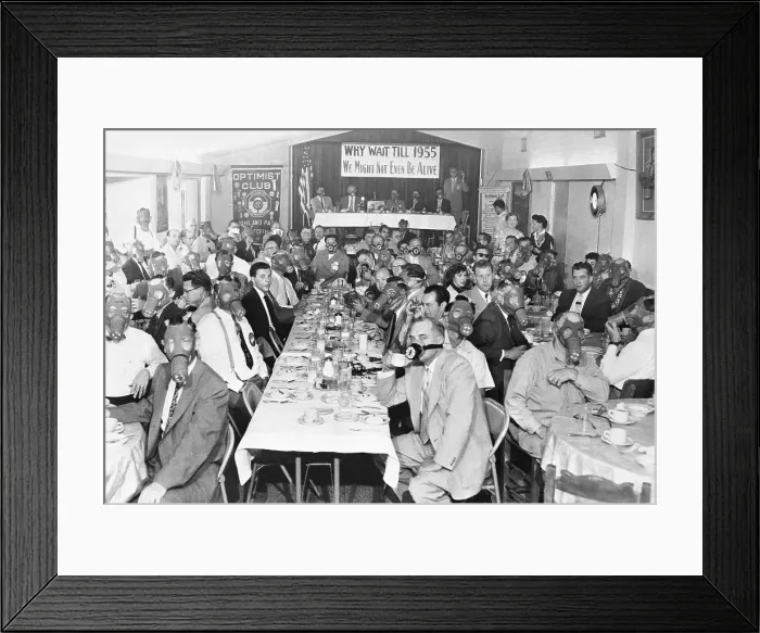 Framed Print : People Wearing Gas Masks Framed Print : People Wearing Gas Masks