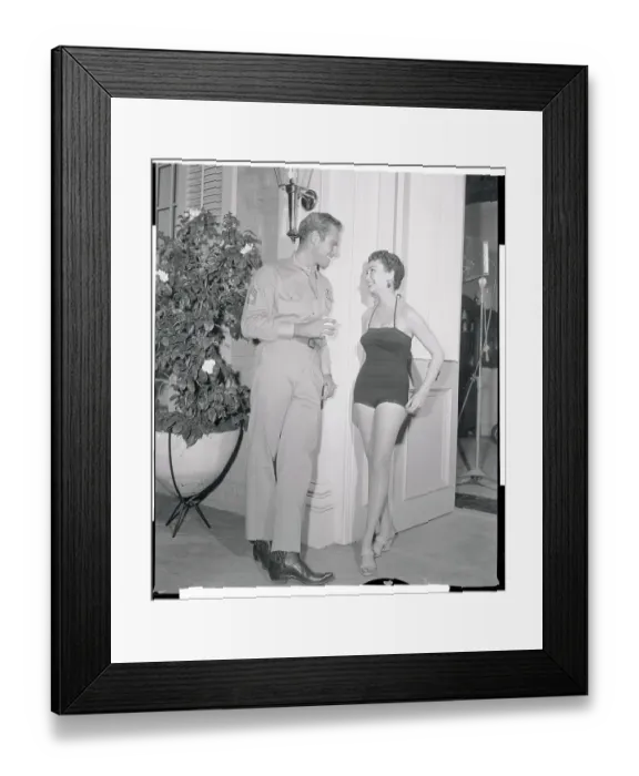 Framed Print : Julie Dorsey Meeting with Charleston Heston Framed Print : Julie Dorsey Meeting with Charleston Heston