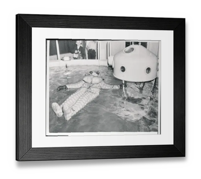 Framed Print : Officer Wearing an Immersion Suit Framed Print : Officer Wearing an Immersion Suit