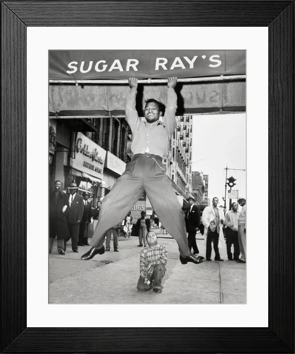 Framed Print : Sugar Ray Robinson Chinning on Canopy Framed Print : Sugar Ray Robinson Chinning on Canopy