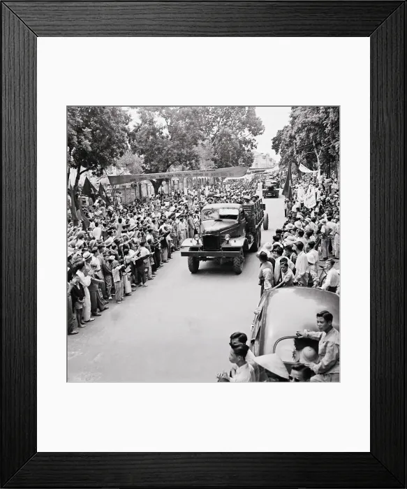 Framed Print : Trucks Parading Down Hanoi Framed Print : Trucks Parading Down Hanoi