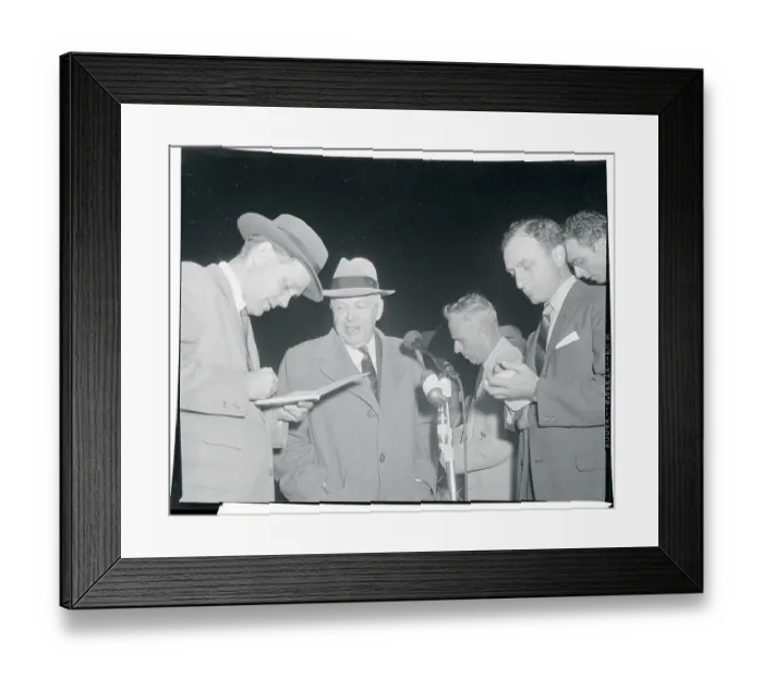 Framed Print : Charles Wilson Talking to Newsmen Framed Print : Charles Wilson Talking to Newsmen