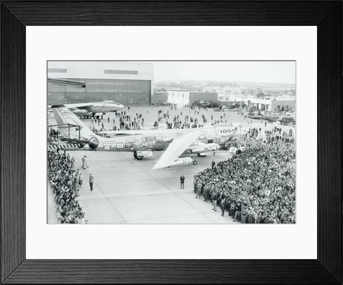 Framed Print : People Gathering Around an Airplane Framed Print : People Gathering Around an Airplane