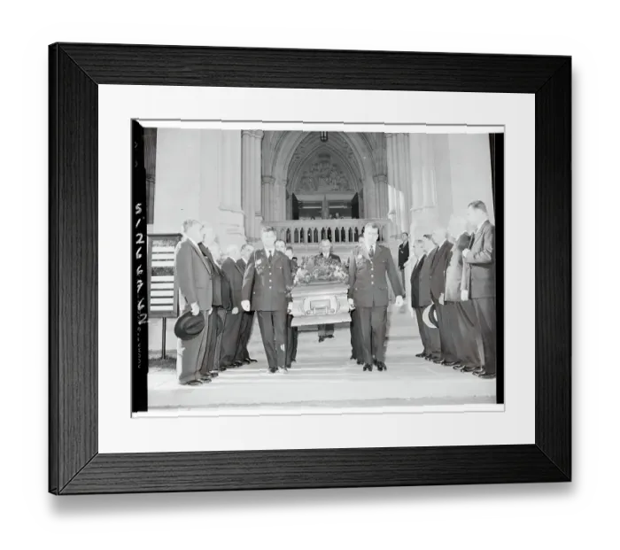 Framed Print : The casket of Supreme Court Justice Robert H. Jackson is carried from Washington National Cathedral Framed Print : The casket of Supreme Court Justice Robert H. Jackson is carried from Washington National Cathedral