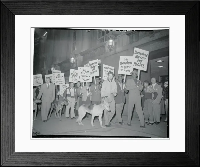 Framed Print : Demonstrators Carrying Their Picket Signs