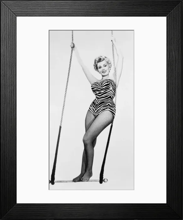Framed Print : Zsa Zsa Gabor Sitting on Trapeze Framed Print : Zsa Zsa Gabor Sitting on Trapeze