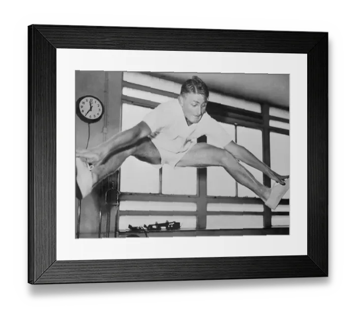 Framed Print : Lewis Hoad Exercising