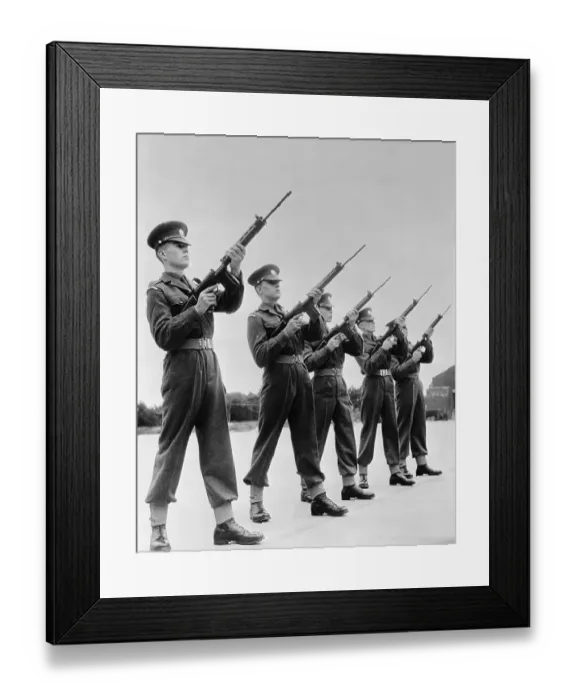 Framed Print : Recruits Performing a Rifle Demonstration Framed Print : Recruits Performing a Rifle Demonstration