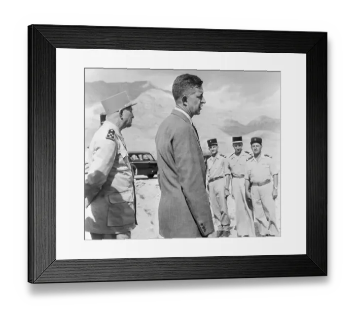 Framed Print : Jacques Chevallier Inspecting Troops Framed Print : Jacques Chevallier Inspecting Troops