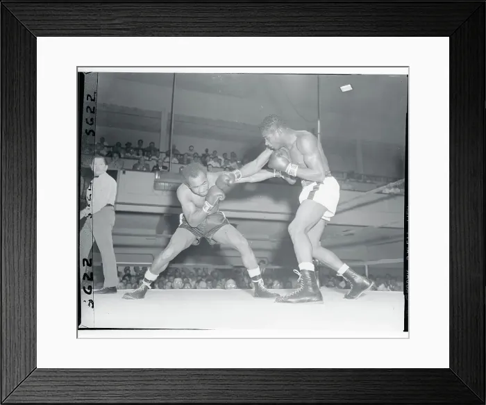 Framed Print : Floyd Patterson Boxing Against Esau Ferdinand