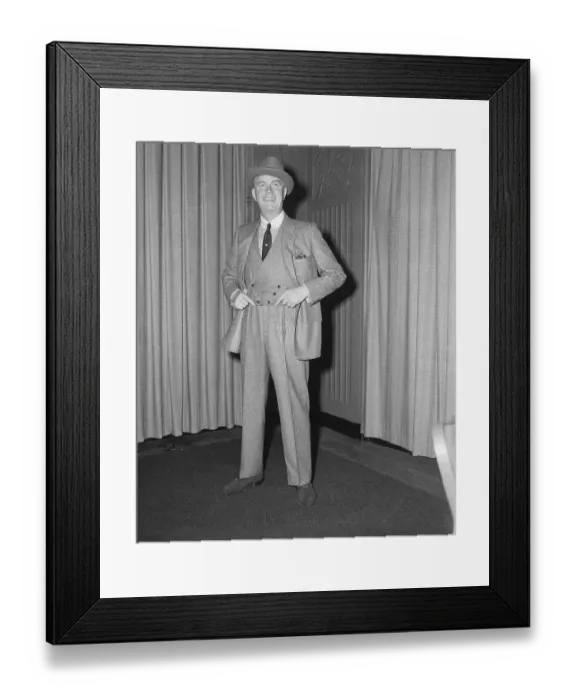 Framed Print : Man Modeling Dior Suit