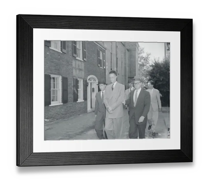 Framed Print : Joseph Petersen Jr. Being Escorted by Federal Agents Framed Print : Joseph Petersen Jr. Being Escorted by Federal Agents