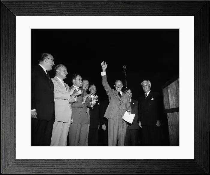 Framed Print : President Eisenhower Waving Framed Print : President Eisenhower Waving