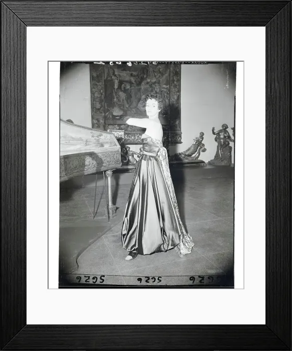 Framed Print : Model Wearing an Galanos Evening Gown Framed Print : Model Wearing an Galanos Evening Gown